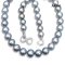 (PSL) Approx. 9.1 - 11.5 mm, Aurora Ocean Blue, Tahitian Pearl, Graduated Pearl Necklace