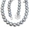 (PSL) Approx. 8.2 - 10.3 mm, Aurora Ocean Blue, Tahitian Pearl, Graduated Pearl Necklace