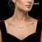 Approx. 3.5 mm up, AK Pearl, Pearl Row Bar Pendant with Chain Necklace