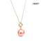 12.4 mm, Special Color, Edison Pearl, O Ring Dangle Solitaire Pearl Pendant with Cable Chain Necklace