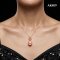 12.4 mm, Special Color, Edison Pearl, O Ring Dangle Solitaire Pearl Pendant with Cable Chain Necklace