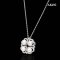 Approx. 5.0 mm up, Hanamomo, Akoya Pearl, Heart ( Magnet ) CZ Paved Pearl with Cable Chain Necklace