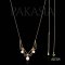 Approx. 6.0 - 8.0 mm, Hanamomo, Akoya Pearl, Festoon Triple Pearl Necklace