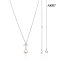 Approx. 8.0 mm, Hanamomo, Akoya Pearl, Four-Leaf Clover Dangle Pearl Pendant with Cable Chain Necklace