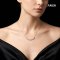 Approx. 4.0 mm, Akoya Pearl, Bent Bar CZ Pearl Row Embellishment Cable Chain Necklace