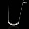 Approx. 4.0 mm, Akoya Pearl, Bent Bar CZ Pearl Row Embellishment Cable Chain Necklace