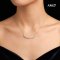 Approx. 4.0 mm, Akoya Pearl, Bent Bar CZ Pearl Row Embellishment Cable Chain Necklace