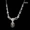 Approx. 12.0 mm, Tahitian Pearl, Solitaire Pearl Bow Embellishment with Chain Necklace