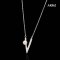 Approx. 5.0 mm up, Hanamomo, Akoya Pearl, V CZ Paved Pearl with Chain Necklace