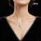 Approx. 5.0 mm up, Hanamomo, Akoya Pearl, V CZ Paved Pearl with Chain Necklace