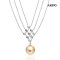 Approx. 13.0 mm, Gold South Sea Pearl, Festoon Triple Line Dangle Pearl Necklace