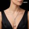 Approx. 14.0 - 15.0 mm, White South Sea Pearl, Bead Chain Donut Dangle Solitaire Pearl Necklace