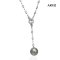 Approx. 16.5 mm, Tahitian Pearl, Bead Chain Donut Dangle Solitaire Pearl Necklace