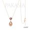 Approx. 10.0 mm and 13.0 mm, Freshwater Pearl and Ripple Pearl, Full Drilled Pearl Double Steps Dangle Diamond and Pearl Pendant with Chain