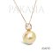 Approx. 12.0 mm, Gold South Sea Pearl, CZ Dot Full Bezel Pearl, Pendant with Chain