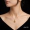 Approx. 12.0 mm, Gold South Sea Pearl, CZ Dot Full Bezel Pearl, Pendant with Chain