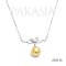 Approx. 10.0 mm, Gold South Sea Pearl, Bow Dangle Pearl with Cable Chain Necklace