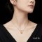 Approx. 10.0 mm, Gold South Sea Pearl, Bow Dangle Pearl with Cable Chain Necklace