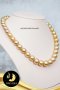 สร้อยคอมุกล้วน มุก South sea ความยาวประมาณ 18"  มุก South sea น้ำเค็มคัดเกรด สีทอง Middle Gold ทรงกลม ขนาด 10-13 mm เกรด AAA ร้อยผูกปมด้วยไหมอย่างดีทุกเม็ด ตะขอดอกลิลลี่ ตัวเรือนเงินแท้ 92.5 ชุบทอง ประดับเพชร CZ  / สก002 / 28.2.64