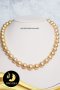 สร้อยคอมุกล้วน มุก South sea ความยาวประมาณ 18"  มุก South sea น้ำเค็มคัดเกรด สีทอง Middle Gold ทรงกลม ขนาด 10-13 mm เกรด AAA ร้อยผูกปมด้วยไหมอย่างดีทุกเม็ด ตะขอดอกลิลลี่ ตัวเรือนเงินแท้ 92.5 ชุบทอง ประดับเพชร CZ  / สก002 / 28.2.64