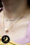 สร้อยมุกเม็ดเดี่ยว คั่นล็อคบอลซิลิโคนคู่ มุกEdisonคัดเกรด สีขาว ทรงกลม ขนาด 11 mm เกรด AA สร้อยหัวเข็มและล็อคบอลเงินแท้ 92.5 ชุบทอง / N737 / 14.2.64