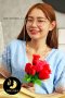 สายแว่นตา/สายคล้องแมส มุกน้ำจืดคัดเกรด สีมัลติคัลเลอร์คั่นมุกสีขาว ความยาวประมาณ 30"-31" ทรงข้าวสาร ขนาด 2-3 mm เกรด AA ตะขอก้ามปูและคั่นบอล เงินแท้ 92.5 ชุบ Pink Gold / M065