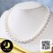 สร้อยคอไข่มุก Akoya style uniform necklace ความยาวประมาณ 17 นิ้ว ไข่มุก Akoya น้ำเค็มคัดเกรด จากประเทศญี่ปุ่น สีขาว ทรงบารอก ขนาด 9 mm เกรด AA (PGS) ตัวเรือนตะขอดอกทิวลิป เงินแท้ 92.5 ชุบทองคำขาวประดับเพชร CZ ร้อยผูกปมทุกเม็ดด้วยไหมอย่างดีนำเข้าจากประเทศญ
