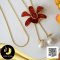 (สินค้าตก QC เปิดขายเฉพาะใน Live เท่านั้น) สร้อยคอ กล้วยไม้ Collection Flora ห้อยไข่มุกทวินคละสี ไข่มุกน้ำจืด คละสี คละทรง คละขนาด คละเกรด ตัวเรือน สร้อยคอลายกระดูกงู Stopper ดอกกล้วยไม้เรซิ่น ขลิบสีทองคำขาว ตัวเรือนสร้อย Alloy ชุบทอง / 11.8.64