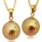 Approx. 9.0 mm, Gold South Sea Pearl, Solitaire Pearl Pendant