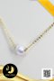 จี้ไข่มุก Akoya เจาะทะลุ ฝาครอบเกลี้ยงทองแท้ พร้อมสร้อยคอทองแท้ 18k ความยาวประมาณ 18" ไข่มุก Akoya น้ำเค็มคัดเกรด สีขาว-ชมพู ทรงกลม ขนาด 8 mm เกรด AA+ ตัวเรือนสร้อยและฝาครอบทองแท้ 18k (น้ำหนักทองประมาณ 1.27g) / 23.6.64