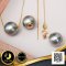 จี้ไข่มุกตาฮิติเจาะทะลุ ฝาครอบเกลี้ยง 2 ด้าน ขนาดรู 1.2 mm พร้อมสร้อคอทองแท้ 18K (น้ำหนักทอง 0.73 g. ) ความยาวประมาณ 18.5" ไข่มุกตาฮิติ สายพันธุ์น้ำเค็มคัดเกรด สีเทา ทรงกลม ขนาด 10.0-10.5 mm เกรด AAA ตัวเรือนฝาครอบเกลี้ยง 2 ด้าน  / 9.3.65