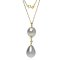 12.37 mm and 12.97 Tahitian Pearl Twin Pearl Pendant with Chain