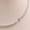 (PSL) 6.0 - 6.5 mm , Aurora Blue Rose , Uniform Pearl Necklace