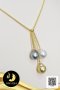 สร้อยคอไข่มุกระย้า Triple Pearl (ความยาวสร้อยประมาณ 18" รวมตะขอ) ไข่มุก South Sea และ ตาฮิติน้ำเค็มคัดเกรด สีมัลติคัลเลอร์ ทรงบารอก ขนาด 8-10 mm เกรด AA+ สร้อยกลมลายตาข่าย ตะขอสปริงกลม เงินแท้ 92.5 ชุบทอง / 6.6.64
