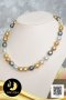 สร้อยคอไข่มุกล้วนไล่ระดับ (Graduated Necklace) สีมัลติคัลเลอร์ ตะขอล็อคบอลซิลิโคนสร้อยปรับรูดความยาวได้ ไข่มุก South Sea และ ไข่มุกตาฮิติ น้ำเค็มคัดเกรด สีดำ-ขาว-ทอง ทรงบารอก ขนาด 8-11.5 mm เกรด AA+ ตัวเรือนตะขอล็อคบอลซิลิโคนสร้อยปรับรูดได้ / 28.4.64