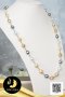 สร้อยคอไข่มุกระยะ (Station Necklace) คั่นบอลเงิน ตะขอใบโคลเวอร์ ไข่มุก South Sea และ ตาฮิติ น้ำเค็มคัดเกรด สีมัลติคัลเลอร์ (ขาว-ดำ-ทอง) ทรงบารอก ขนาด 9-11 เกรด AA+ ตัวเรือนตะขอและคั่นบอล เงินแท้ 92.5 ชุบทองคำขาว ตะขอใบโคลเวอร์ประดับเพชร CZ  ความยาวประมาณ