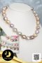 สร้อยคอไข่มุกล้วน ไล่ระดับ (Graduated Necklace) ไข่มุกน้ำจืดคัดเกรด สีม่วง-พีช ทรงบารอก ขนาด 13.5-15 mm เกรด AA ตัวเรือนตะขอดอกทิวลิป เงินแท้ 92.5 ชุบทองคำขาว ประดับเพชร CZ / 28.4.64