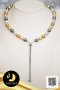 สร้อยคอไข่มุกล้วน ไล่ระดับ (Graduated Necklace) ความยาวประมาณ 24" ไข่มุก South Sea และตาฮิติน้ำเค็มคัดเกรด สีมัลติคัลเลอร์ (ขาว-ทอง-ดำ) ทรงบารอก ขนาด 8-10 mm เกรด AA ตัวเรือนตะขอ Stopper บอลเกลี้ยง สร้อยปรับรูดได้ ปลายสร้อยห้อยลูกตุ้มจิ๋ว / 26.5.64