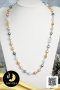 สร้อยคอไข่มุก South Sea ระยะ คั่นบอลเกลี้ยง (Station Necklace) ความยาวประมาณ 27" ไข่มุก South Sea และตาฮิติ น้ำเค็มคัดเกรด สีมัลติคัลเลอร์ (ขาว-ทอง-ดำ) ทรงบารอก ขนาด 8-10 mm เกรด AA ตัวเรือนตะขอ infinity ประดับเพชร CZ / 30.5.64