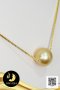 สร้อยคอไข่มุก South Sea เม็ดเดี่ยว ไข่มุก South Sea น้ำเค็มคัดเกรด สีทอง Middle Gold ทรงเกือบกลม ขนาด 12 mm เกรด AA ตัวเรือนสร้อยลาย Box Chain และตะขอ Stopper บอลกลมเกลี้ยงปรับรูดได้ เงินแท้ 92.5 ชุบทอง / 26.5.64
