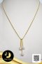 สร้อยคอไข่มุก Edison ระย้า Triple Pearl (ความยาวสร้อยประมาณ 18" รวมตะขอ) ไข่มุกน้ำจืดคัดเกรด สีขาว ทรงกลม ขนาด 7.5-8 mm เกรด AA+ สร้อยกลมลายตาข่าย ตะขอสปริงกลม เงินแท้ 92.5 ชุบทอง / 6.6.64