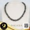 สร้อยคอไข่มุกตาฮิติล้วนไล่ระดับ (Graduated Necklace)  ความยาวประมาณ 17" ไข่มุกตาฮิติน้ำเค็มคัดเกรด สีดำ ทรงหยดน้ำ-บารอก ขนาด 8-10 mm เกรด AA+ ตัวเรือนตะขอดอก Tulip เงินแท้ 92.5 ชุบทองคำขาวประดับเพชร CZ / 27.6.64