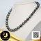 สร้อยคอไข่มุกตาฮิติล้วนไล่ระดับ (Graduated Necklace)  ความยาวประมาณ 17" ไข่มุกตาฮิติน้ำเค็มคัดเกรด สีดำ ทรงหยดน้ำ-บารอก ขนาด 8-10 mm เกรด AA+ ตัวเรือนตะขอดอก Tulip เงินแท้ 92.5 ชุบทองคำขาวประดับเพชร CZ / 27.6.64