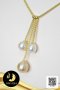 สร้อยคอไข่มุก South Sea ระย้า Triple Pearl (ไข่มุกเม็ดกลางใหญ่) (ความยาวสร้อยประมาณ 18" รวมตะขอ) ไข่มุก South Sea น้ำเค็มคัดเกรด สีทอง ทรงบารอก ขนาด 8-10 mm เกรด AA+ สร้อยลายตาข่ายกลม ตะขอสปริงกลม เงินแท้ 92.5 ชุบทอง / 28.7.64