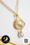 สร้อยคอจี้ตาข่ายโซ่ประดับพลอยแท้ White Topaz  ใส่ไข่มุก South Sea ขนาดจัมโบ้ ห้อยไข่มุก ความยาวประมาณ 16.5" ไข่มุก South Sea น้ำเค็มคัดเกรด สีทอง ทรงบารอก ขนาด 8-13 mm เกรด AA ตัวเรือนสร้อยโซ่และตาข่ายโซ่สามารถถอดไข่มุกออกได้ และตะขอก้ามปู / 28.7.64