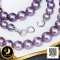สร้อยคอไข่มุกล้วนแบบไล่ระดับ (Graduated Necklace) (ความยาวเฉพาะไข่มุก 15.5") ไข่มุก Edison สายพันธุ์น้ำจืดคัดเกรด สีม่วง ทรงกลม ขนาด 8.5-12.0 mm เกรด AA ตัวเรือนตะของับ 2 ด้าน Infinity วัสดุเงินแท้ 925 ชุบสีทองคำขาว ประดับเพชร CZ / 1.5.65