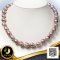 สร้อยคอไข่มุกล้วนไล่ระดับ (Graduated Necklace) (ความยาวเฉพาะไข่มุก 16") ไข่มุกสายพันธุ์น้ำจืดคัดเกรด สีมัลติคัลเลอร์ ทรงบารอก ขนาด 9.0-11.0 mm เกรด AA ตัวเรือนตะขอทิวลิป วัสดุเงินแท้ 925 ชุบสีทองคำขาว ประดับเพชร CZ / 15.5.65