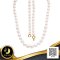 สร้อยคอไข่มุกล้วนแบบไล่ระดับ Graduated Necklace (ความยาวรวมตะขอ 18") ไข่มุก South Sea สายพันธุ์น้ำเค็มคัดเกรด สีขาว ทรงเกือบกลม ขนาด 8.5-12.0 mm เกรด B ตัวเรือนตะขอห่วงบานพับ วัสดุเงินแท้ 925 ชุบสีทอง ประดับพลอยแท้ Citrine 0.8 ct. / 26.6.65
