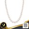 สร้อยคอไข่มุกล้วนแบบไล่ระดับ (Graduated Necklace) (ความยาวรวมตะขอ 18") ไข่มุก South Sea สายพันธุ์น้ำเค็มคัดเกรด สีขาว ทรงเกือบกลม ขนาด 9.0-12.0 mm เกรด B ตัวเรือนตะขอห่วงบานพับ วัสดุเงินแท้ 925 ชุบสีทอง ประดับพลอยแท้ Citrine รวม 0.8 ct. / 10.7.