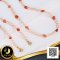 สร้อยคอ/สายคล้อง Mask / สายคล้องแว่น ไข่มุกระยะคั่นหิน Red Rutile Quartz ความยาวประมาณ 30" ไข่มุกน้ำจืดคัดเกรด สีพีช ทรงเม็ดข้าวสาร ขนาด 4-5 mm เกรด AA+ คั่นหิน Red Rutile Quartz ตัวเรือนตะขอก้ามปู เงินแท้ 925 ชุบทอง / 1.12.64